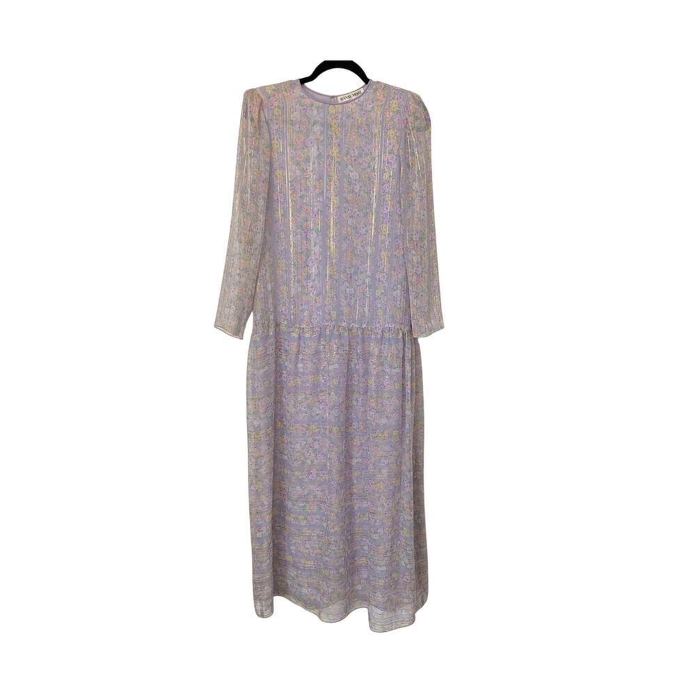Vintage Hanae Mori Drop Waist Maxi Dress